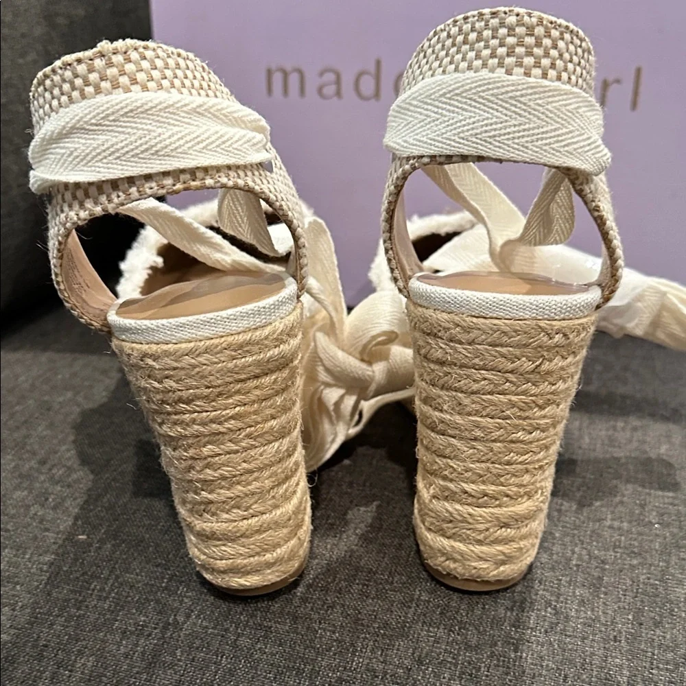 Madden Girl Chatham White and Tan Lace-Up Espadrilles